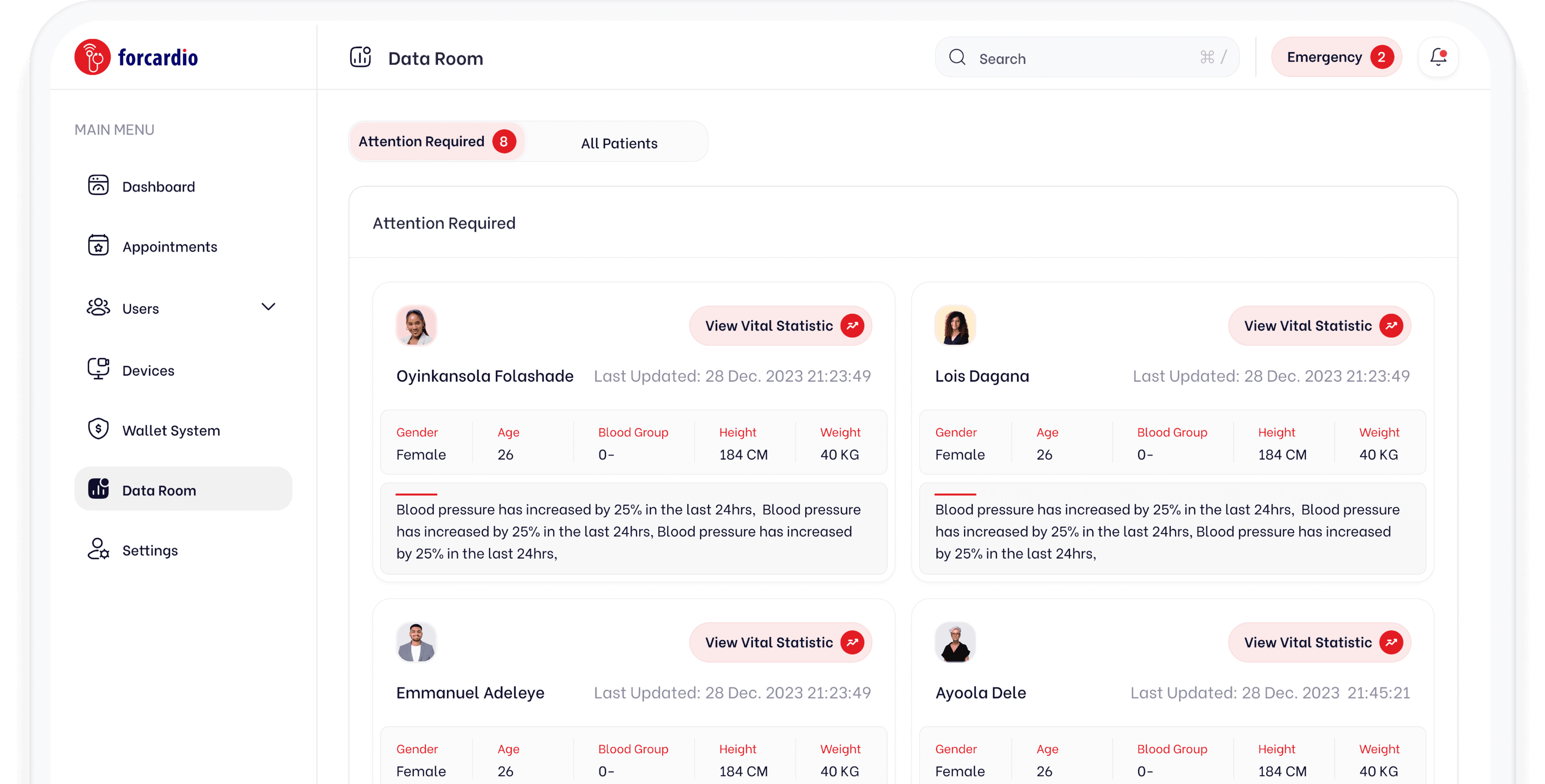 admin dashboard